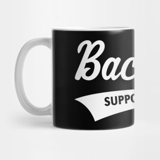 Bachelor Support Team (Stag Party / Lettering / White) Mug